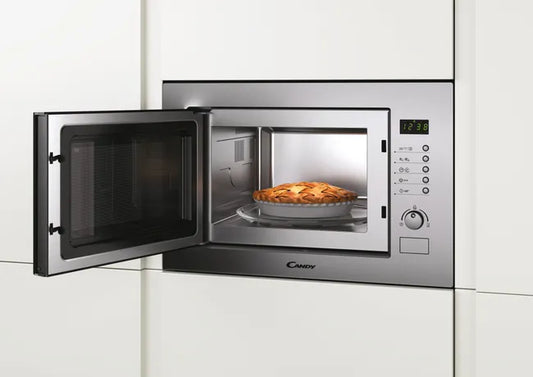 Einbaumikrowelle mit Grill Candy MOS25X – Edelstahl, 25 L, 900 W Mikrowelle + 1000 W Grill